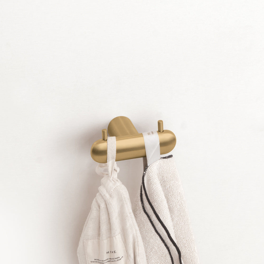 Double Hook — Brushed Gold