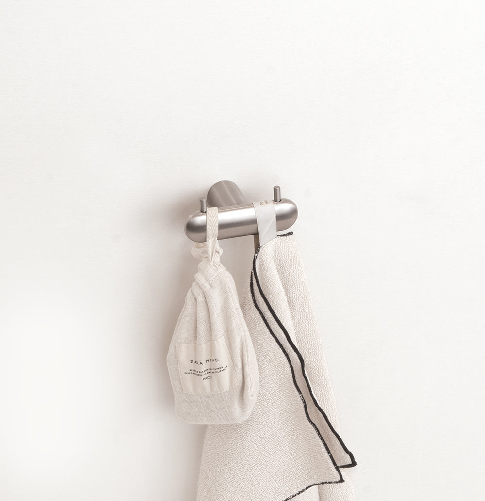 Corona Double Hook — Brushed INOX