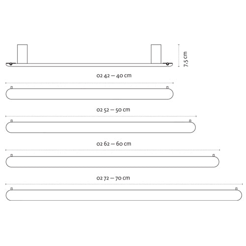 Towel Bar with Two Hooks — Brushed Gold