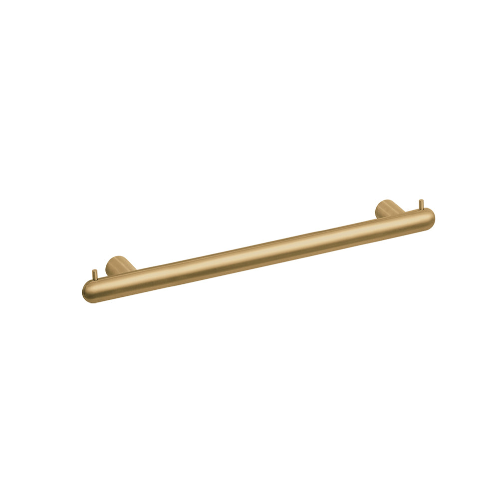 Towel Bar with Two Hooks — Brushed Gold