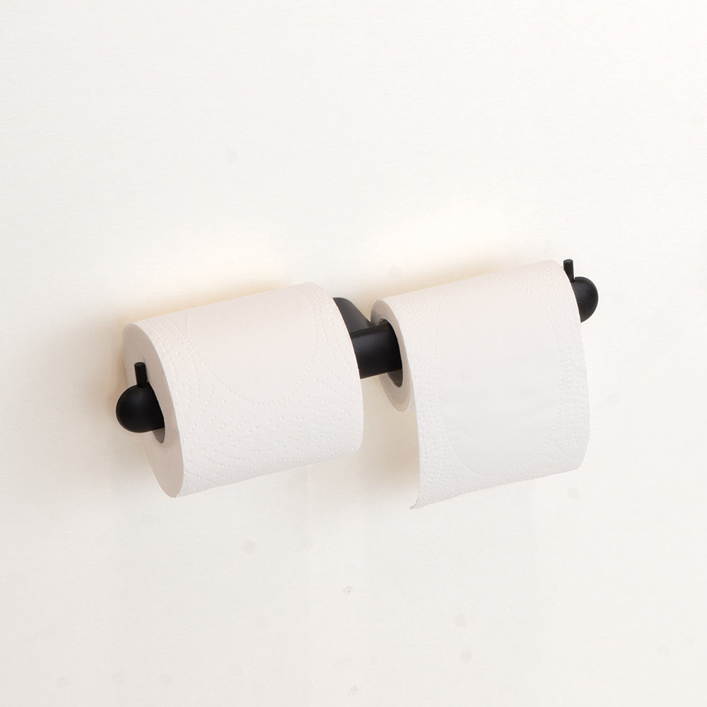 Corona Double Toilet Paper Holder — Black Matt