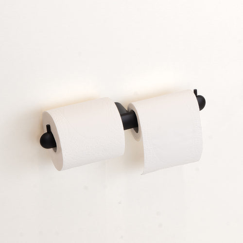 Corona Doppeltoilettenpapierhalter – Schwarz Matt