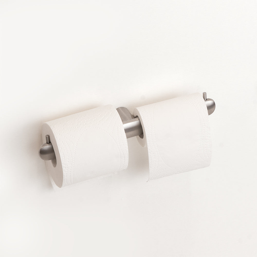 Corona Doppeltoilettenpapierhalter — Gebürsteter INOX