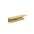 Double Toilet Paper Holder with Shelf — Brushed Gold