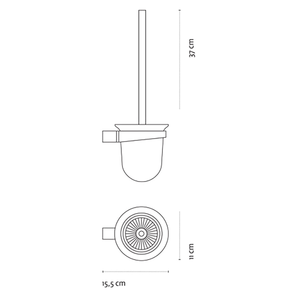 Corona Glass Toilet Brush — Black Matt