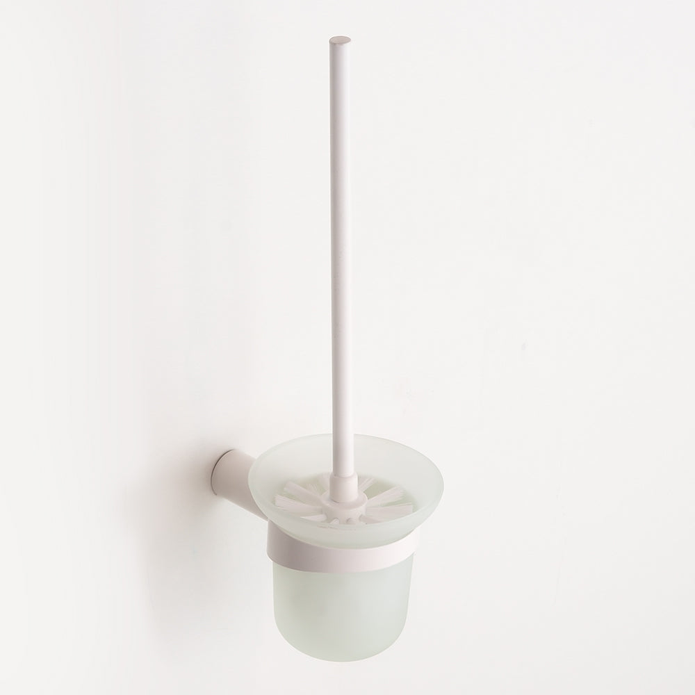 Corona Glass Toilet Brush — White Matt