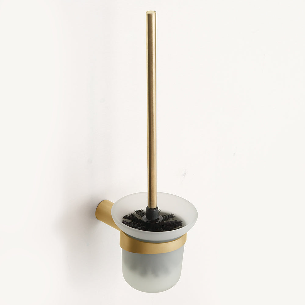 Glass Toilet Brush — Brushed Gold