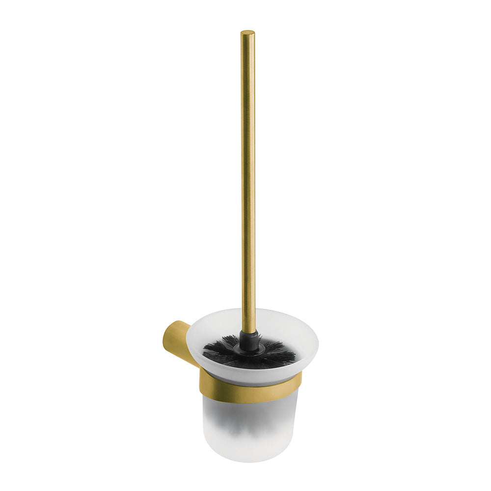 Glass Toilet Brush — Brushed Gold