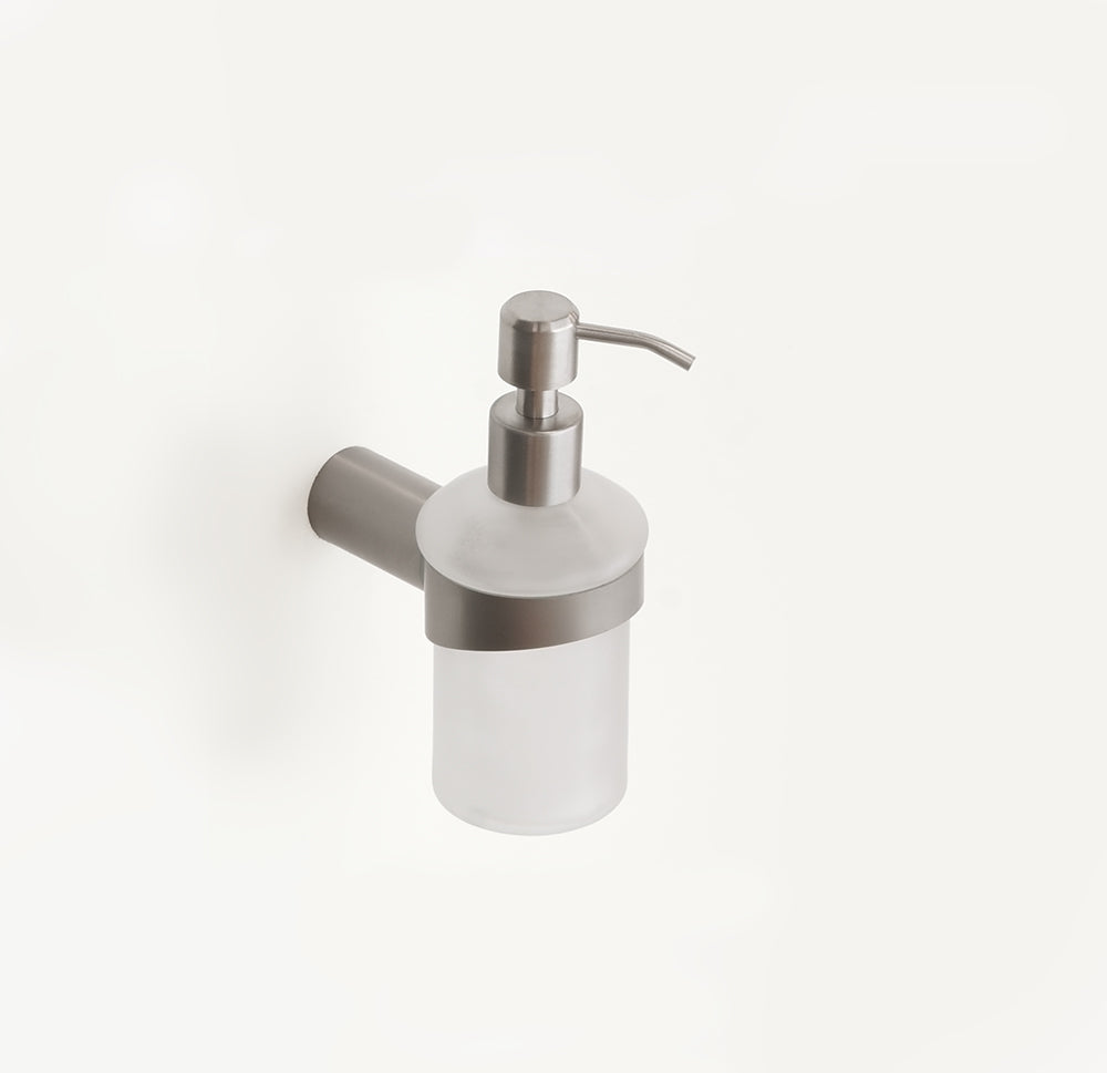 Seifenspender aus Glas — Gebürsteter INOX